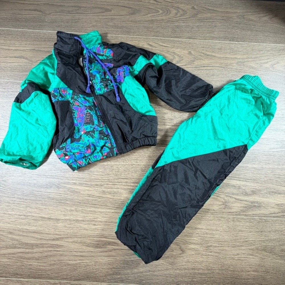 Kids Vintage 90's Hush Puppies Childrenswear Windbreaker Track Suit Retro 4